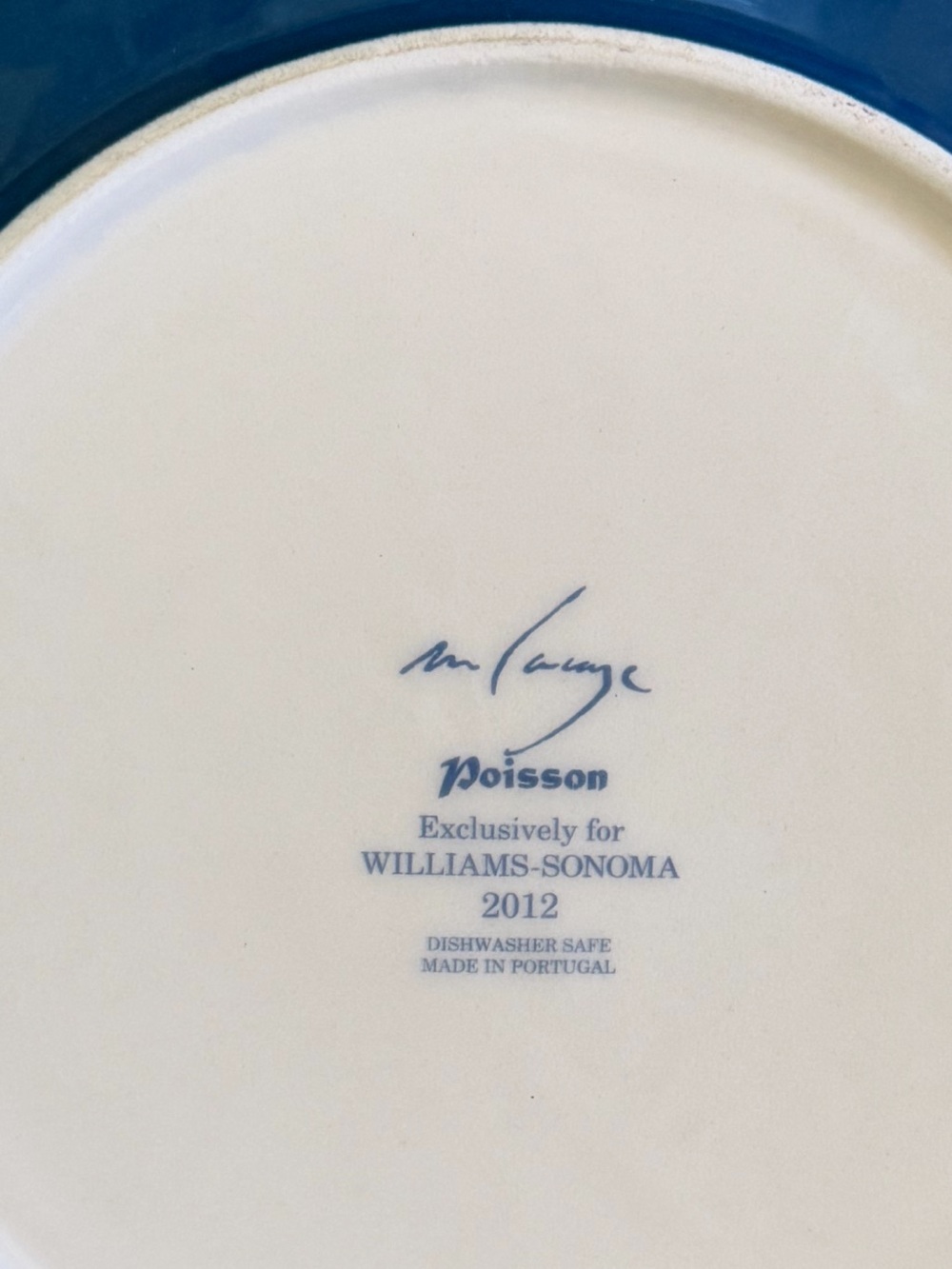 Williams Sonoma 2012 Poisson Marc Lacaze 4 fish plates + original box (Crazing) - Picture 10 of 15